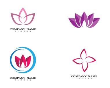 Güzellik çiçekleri logo şablon vektör simgesi