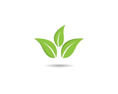 Yeşil yapraklı ekoloji doğa element ikonu logoları