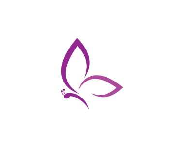 Kelebek logosu vektör ikonu çizimi tasarımı
