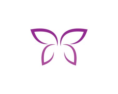 Kelebek logosu vektör ikonu çizimi tasarımı