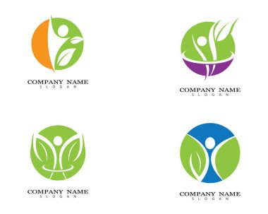 Sağlıklı Yaşam Logosu vektör ikonu çizimi tasarımı