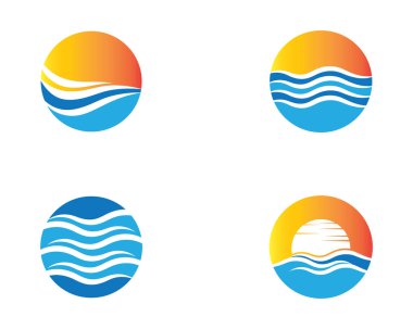 Güneş logosu şablon vektör resimleme tasarımı