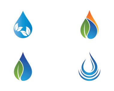 Su damlası logo şablonu vektör illüstrasyon tasarımı