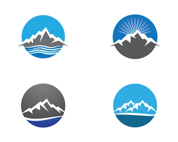 Маунтін Логотип Шаблон Векторний Дизайн Ілюстрації — стоковий вектор