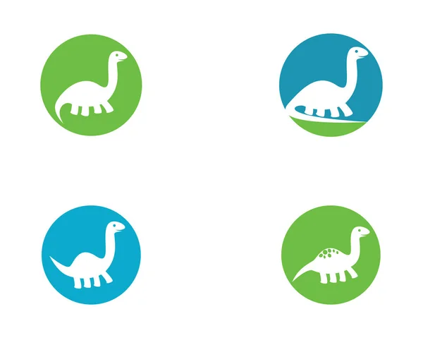 Brontosaurus Logotipo Modelo Vetor Ícone Ilustração Design — Vetor de Stock