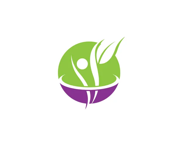 Vida Saludable Logo Plantilla Vector Icono Ilustración Diseño — Vector de stock