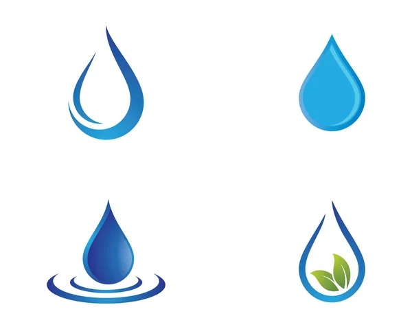 Waterdruppel Logo Template Vector Pictogram Illustratie Ontwerp — Stockvector