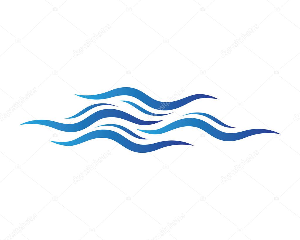 Water wave logo vector icon illustration design