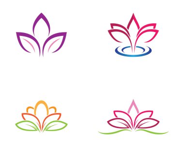 Güzellik çiçekleri logo şablon vektör simgesi