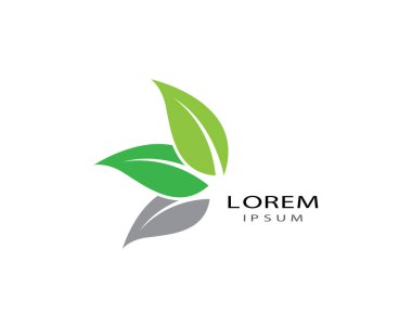 Yeşil yapraklı ekoloji doğa element ikonu logoları