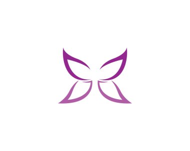 Kelebek logosu vektör ikonu çizimi tasarımı