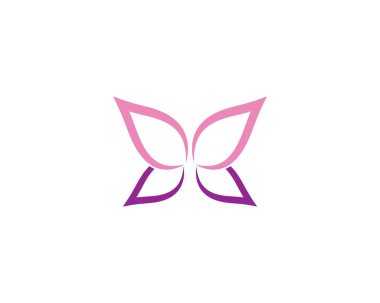Kelebek logosu vektör ikonu çizimi tasarımı