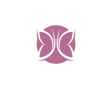 Kelebek logosu vektör ikonu çizimi tasarımı