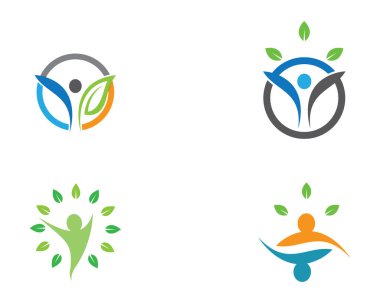 Sağlıklı Yaşam Logosu vektör ikonu çizimi tasarımı