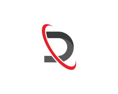 D harfi logo vektör illüstrasyon tasarımı