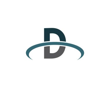 D harfi logo vektör illüstrasyon tasarımı