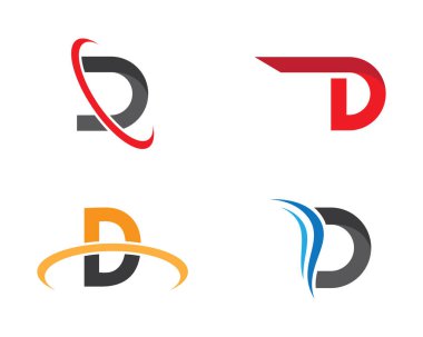 D harfi logo vektör illüstrasyon tasarımı