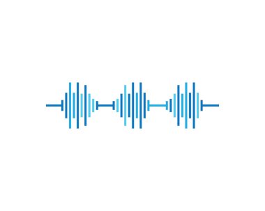 Ses dalgası logo şablonu vektör resimleme