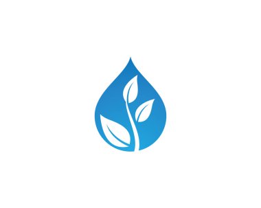 Su damlası logo şablonu vektör illüstrasyon tasarımı