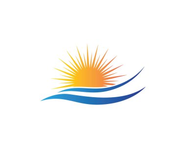 Güneş logosu şablon vektör resimleme tasarımı