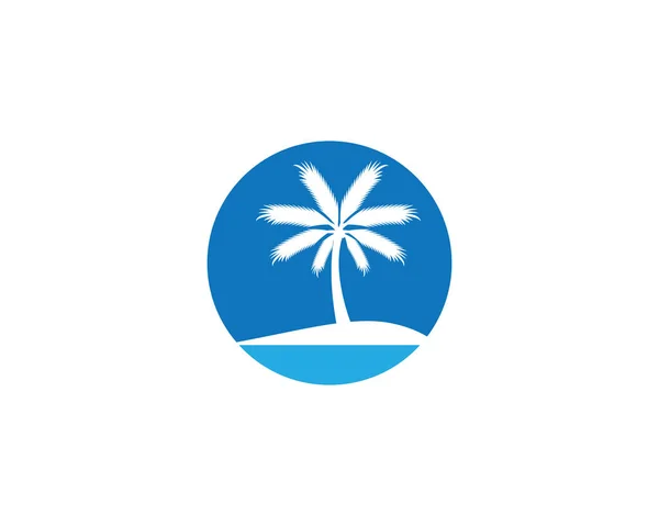 Palmera Verano Logo Plantilla Vector Ilustración — Archivo Imágenes Vectoriales