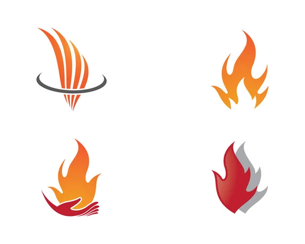 Modèle Logo Flamme Feu Vectoriel Icône Illustration Design — Image vectorielle