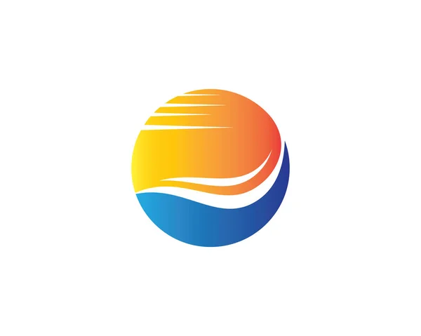 Sun Logo Plantilla Vector Icono Ilustración Diseño — Vector de stock