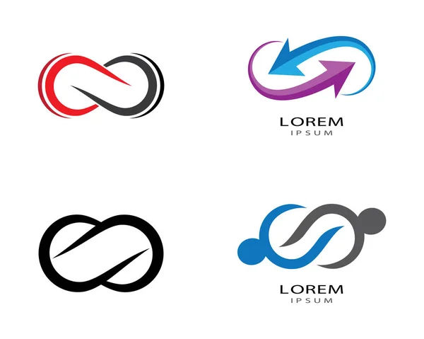 Unendlichkeit Logo Vorlage Vektor Symbol Illustration Design — Stockvektor
