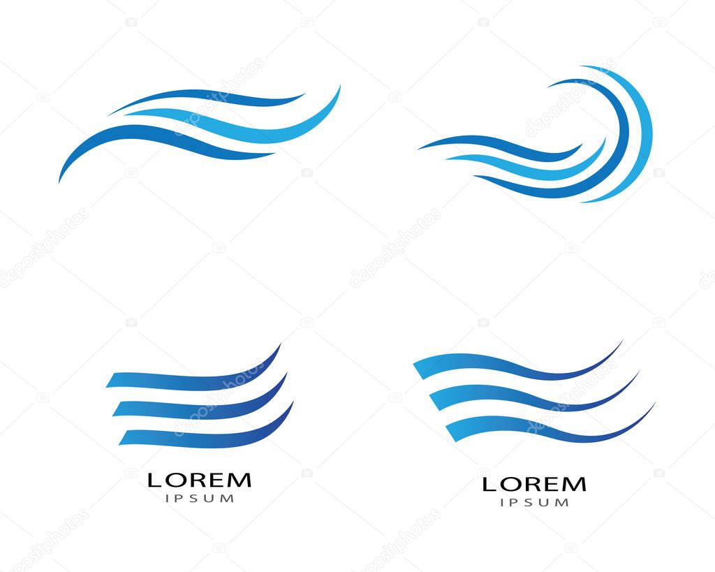 Water wave logo vector icon illustration design