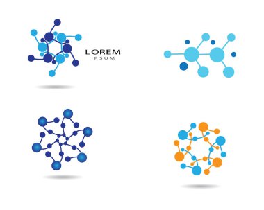 Molekül logo şablonu vektör resimleme tasarımı