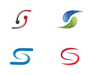 S harfi logo vektör illüstrasyon tasarımı