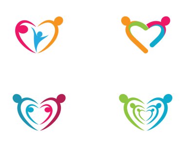 Evlat edinme ve toplumsal bakım logosu vektör resmetme tasarımı