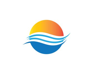 Su Dalgası logo vektör illüstrasyon tasarımı