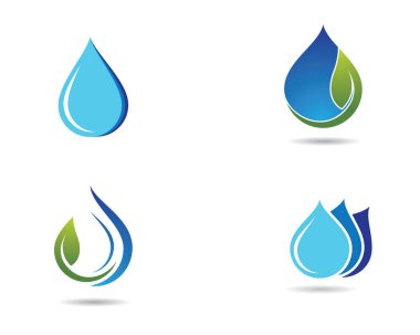 Su damlası logo şablonu vektör illüstrasyon tasarımı