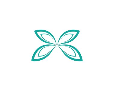 Kelebek logosu vektör ikonu çizimi tasarımı
