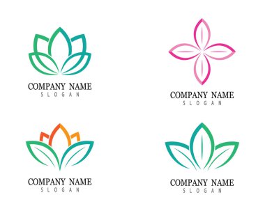 Güzellik çiçekleri logo şablon vektör simgesi