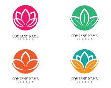 Güzellik çiçekleri logo şablon vektör simgesi