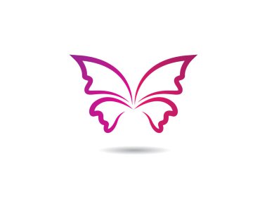 Kelebek logosu vektör ikonu çizimi tasarımı