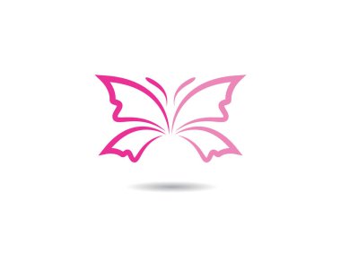 Kelebek logosu vektör ikonu çizimi tasarımı