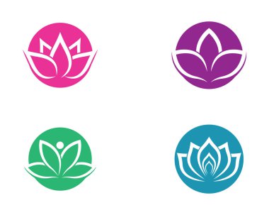 Güzellik çiçekleri logo şablon vektör simgesi