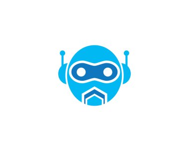 Robot logo şablonu vektör resimleme tasarımı