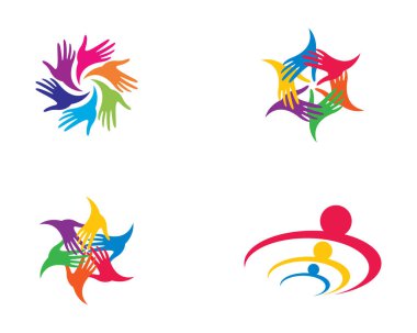 Evlat edinme ve toplumsal bakım logosu vektör resmetme tasarımı