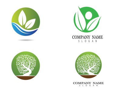 Ekoloji logosu şablon vektör resimlemesi