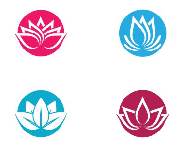 Güzellik çiçekleri logo şablon vektör simgesi