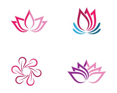 Güzellik çiçekleri logo şablon vektör simgesi