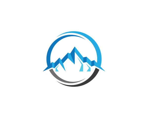 Mountain Logo Szablon Wektor Ikona Ilustracja Projekt — Wektor stockowy