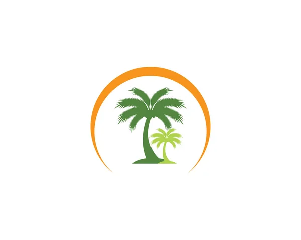 Palmera Verano Logo Plantilla Vector Ilustración — Vector de stock