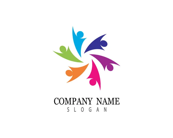 Adoção Cuidado Comunitário Logotipo Modelo Vetor Ícone Ilustração Design —  Vetores de Stock