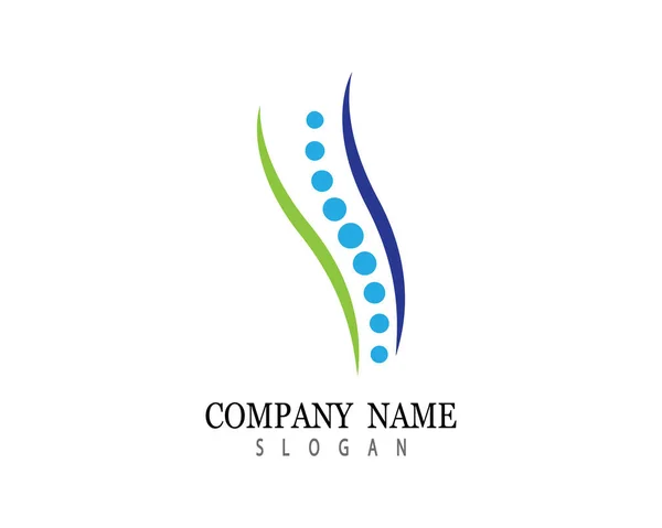 Omurga Teşhis Sembolü Logo Şablonu Vektör Illüstrasyon Tasarımı — Stok Vektör