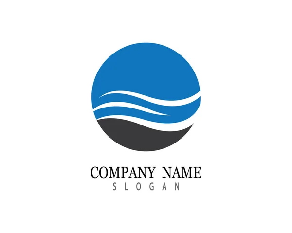 Wasser Welle Logo Vektor Symbol Illustration Design — Stockvektor
